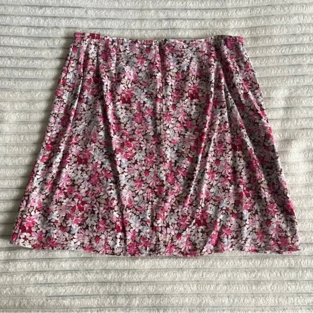Aritzia Sunday Best Tatiana Skirt NWT Floral Cognac Pink Size 6 - Picture 4 of 8